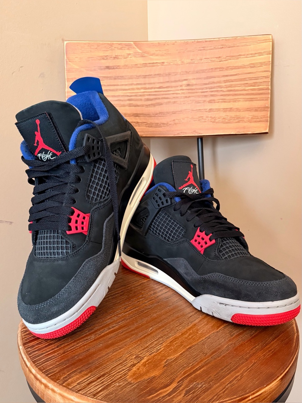 Air Jordan 4 Retro “Rare Air” – Black/Fire Red/Deep Royal Blue – Size 9.5